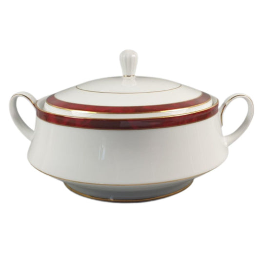 Noritake Marble Red Covered Vegetable Dish