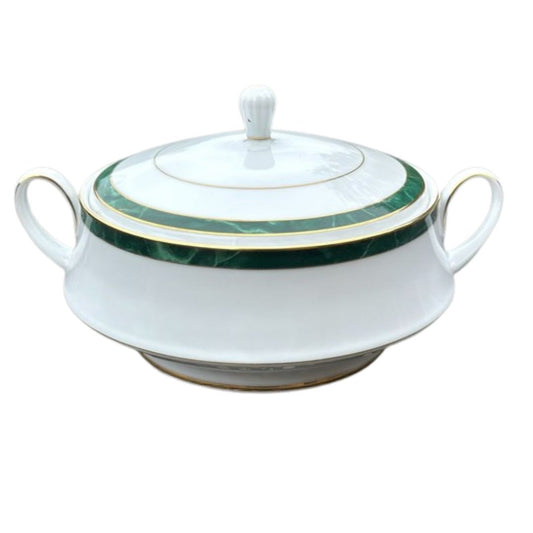 Noritake Marble Green Covered Vegetable Dish
