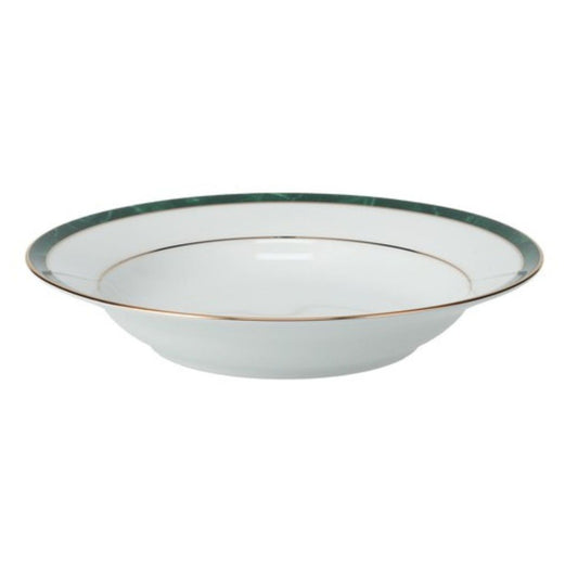 Noritake Marble Green Rimmed soup plate LG 22.6cm