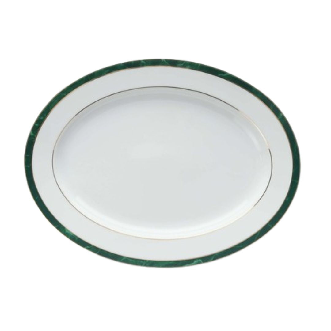 Noritake Marble Green Oval Platter Medium 34.5cm