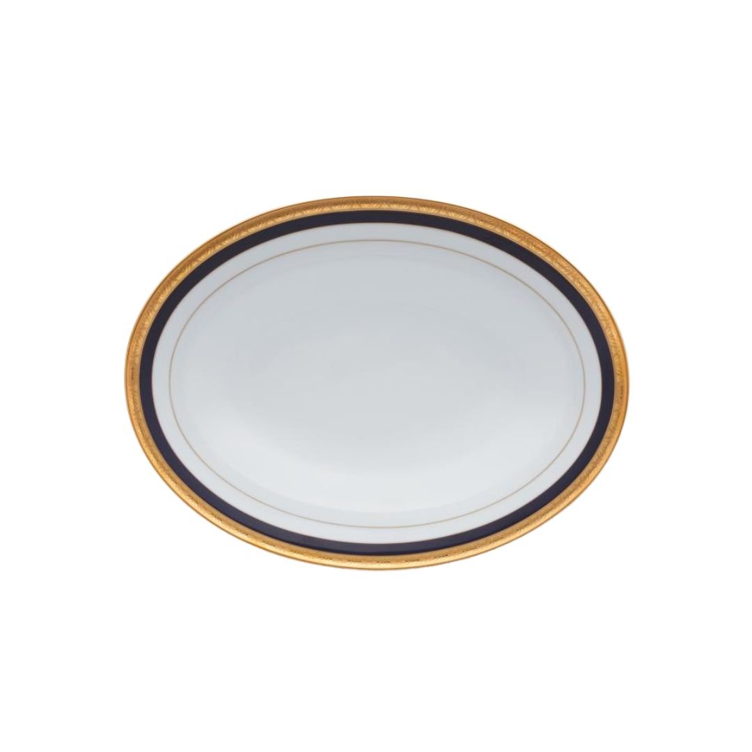 Noritake Legacy Cobalt Gold Butter Relish Tray