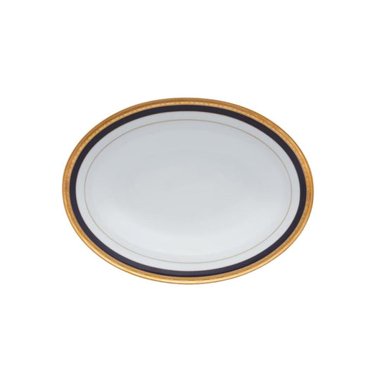 Noritake Legacy Cobalt Gold Butter Relish Tray