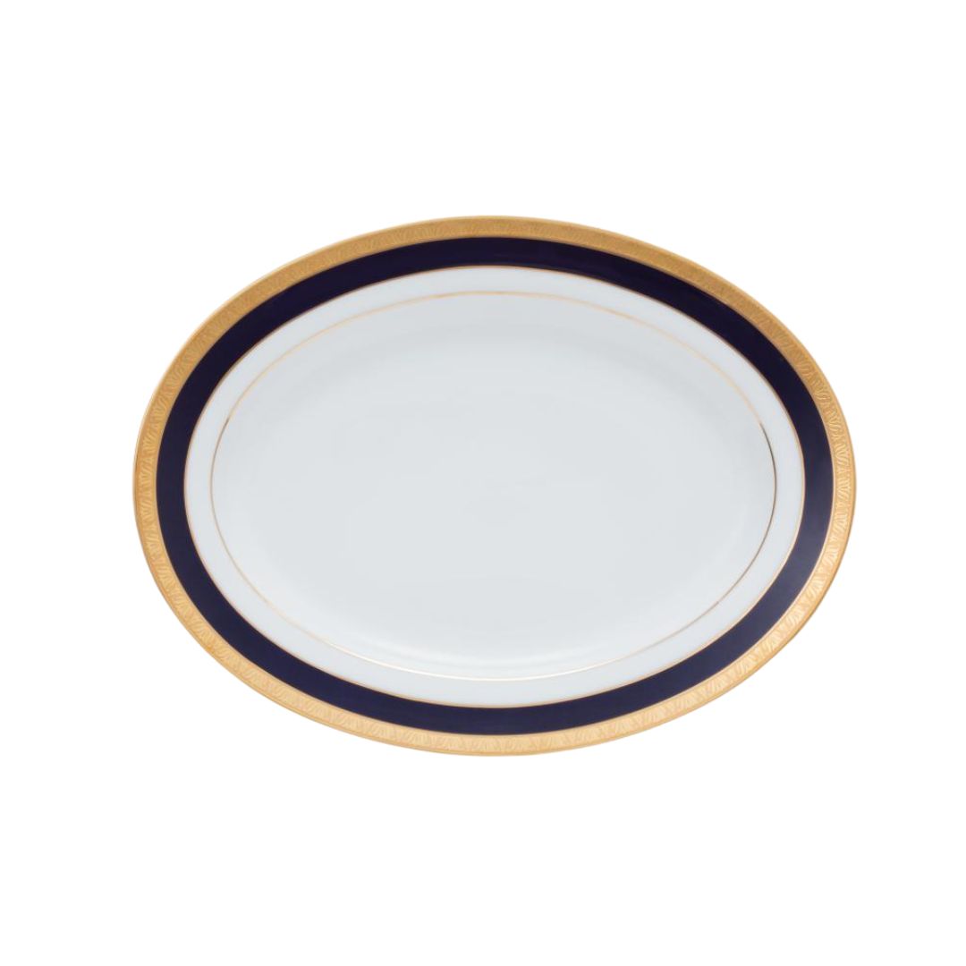 Noritake Legacy Cobalt Gold Oval Platter 29.4cm Small