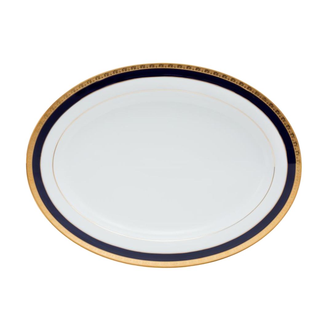Noritake Legacy Cobalt Gold Oval Platter 39.9cm Large