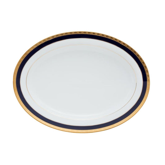 Noritake Legacy Cobalt Gold Oval Platter 39.9cm Large