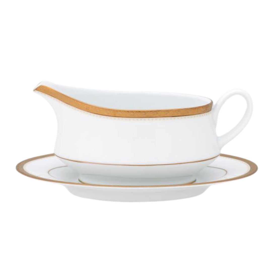 Noritake Charlotta Gold Gravy Boat & Saucer