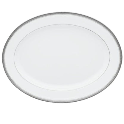 Noritake Charlotta Platinum Oval Platter 34.5cm Medium