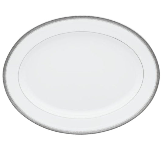 Noritake Charlotta Platinum Oval Platter 34.5cm Medium