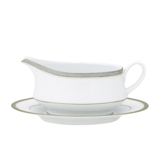 Noritake Charlotta Platinum Gravy Boat & Saucer