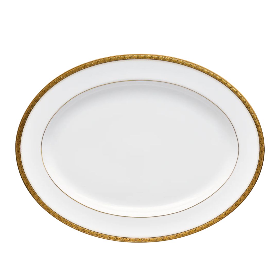 Noritake Charlotta Gold Oval Platter 34.5cm Medium