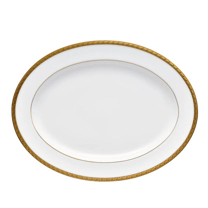 Noritake Charlotta Gold Oval Platter 34.5cm Medium