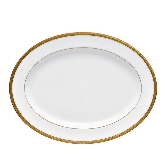 Noritake Charlotta Gold Oval Platter 34.5cm Medium