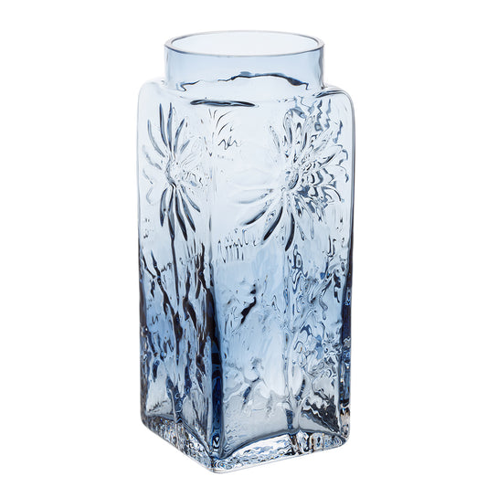 Dartington Crystal Marguerite Ink Blue Tall Vase