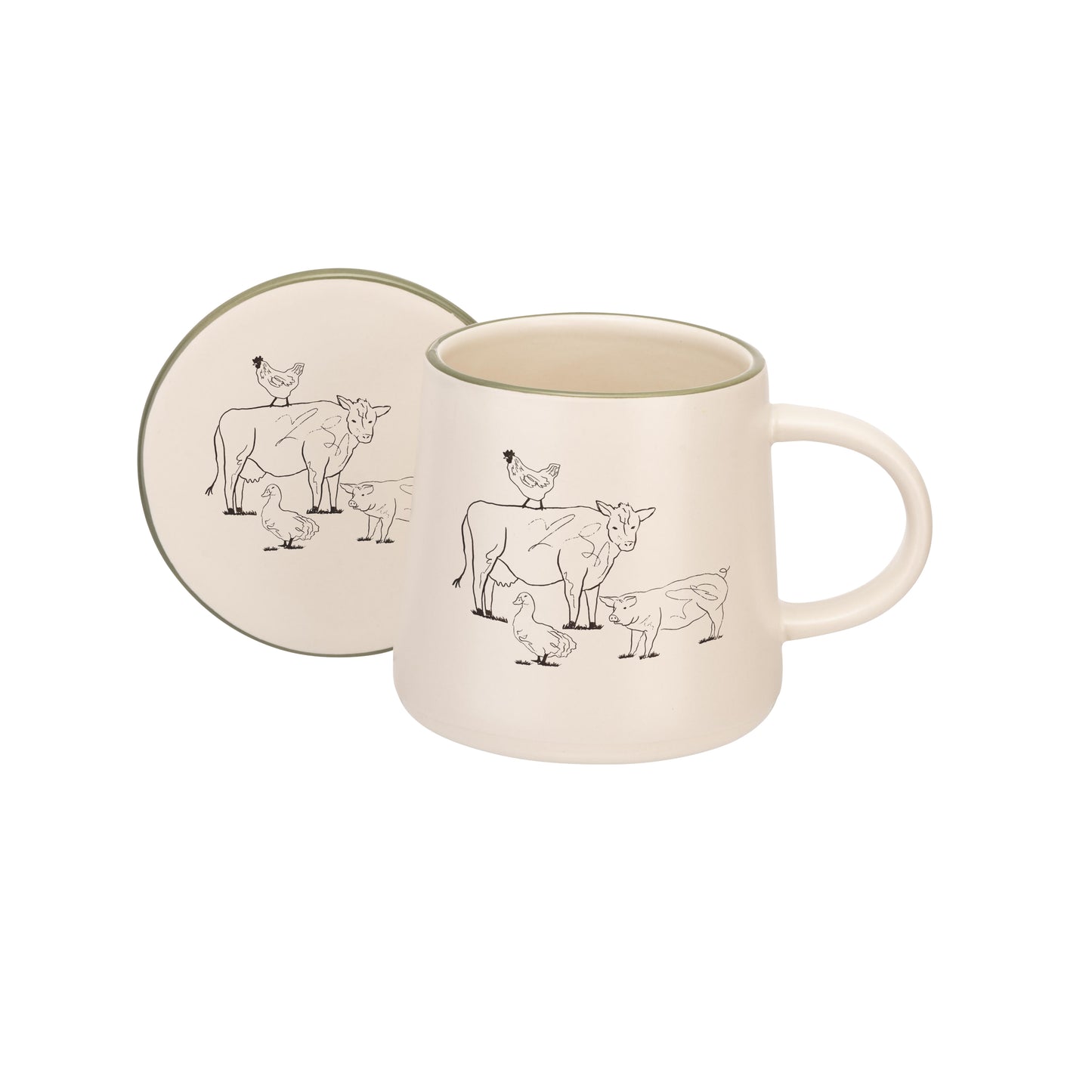 Woodbury Lane Mug & Coaster Set Animals