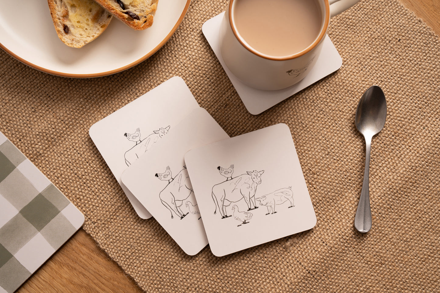 Woodbury Lane Coasters Animals Set of 4