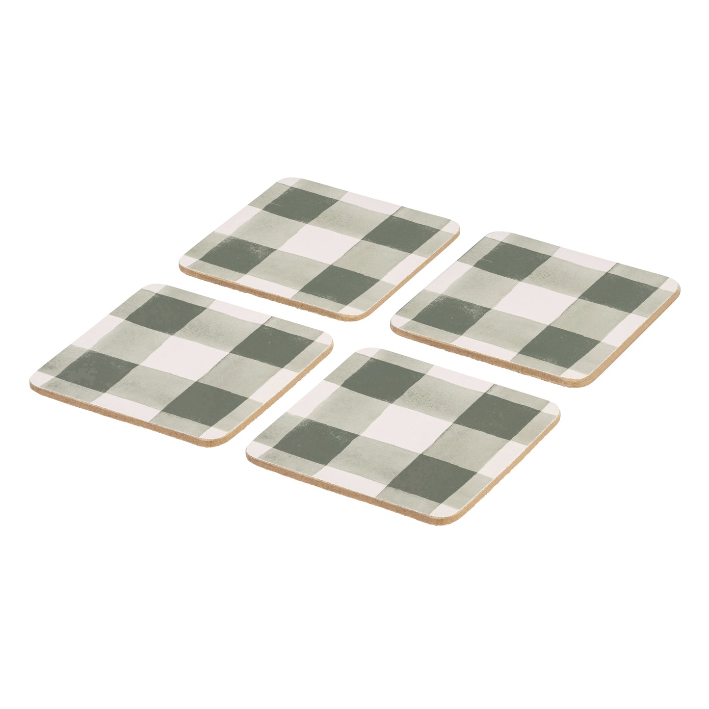 Woodbury Lane Coasters Gingham Set of 4