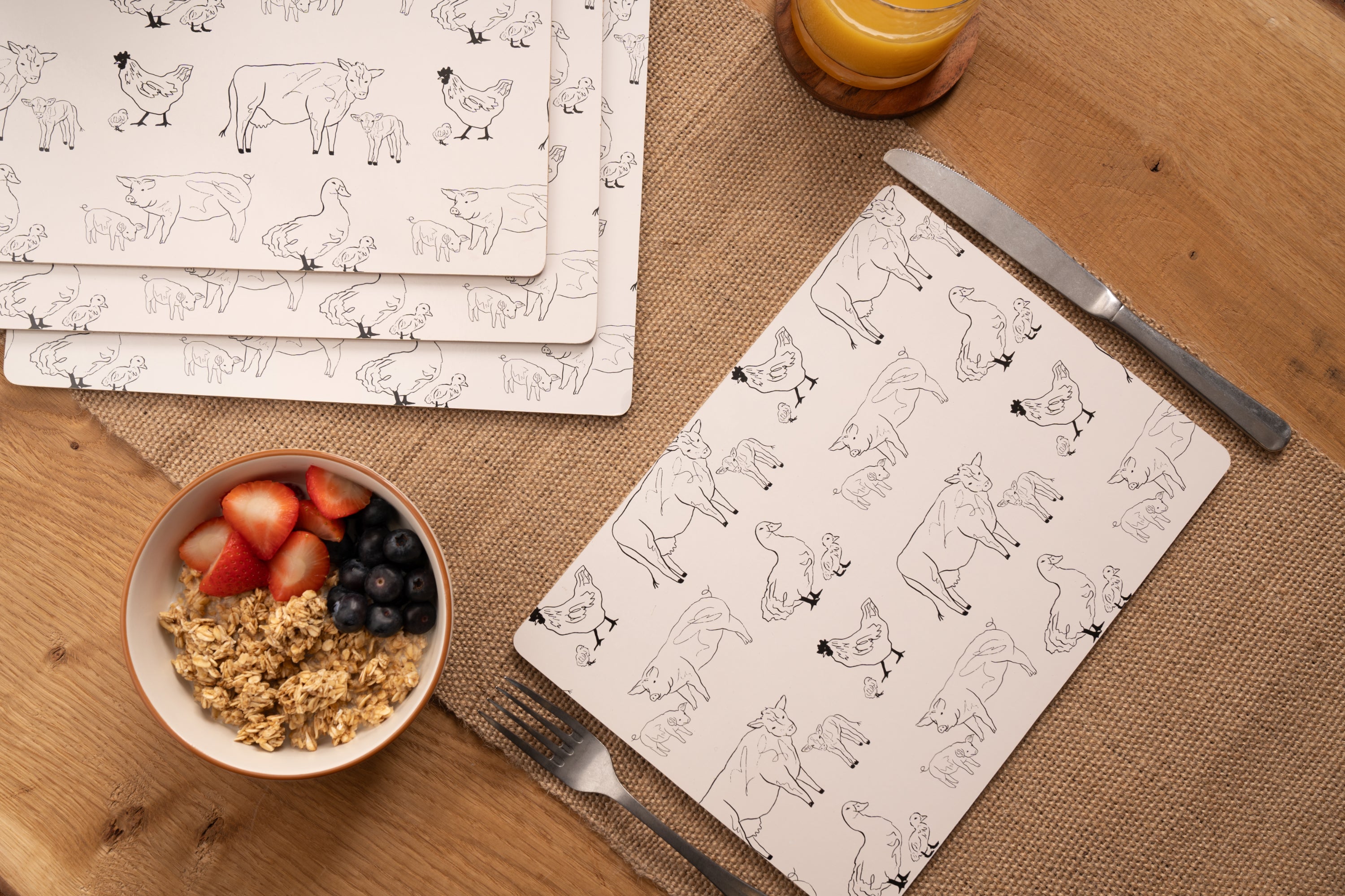 Woodbury Lane Placemats Animals Set of 4