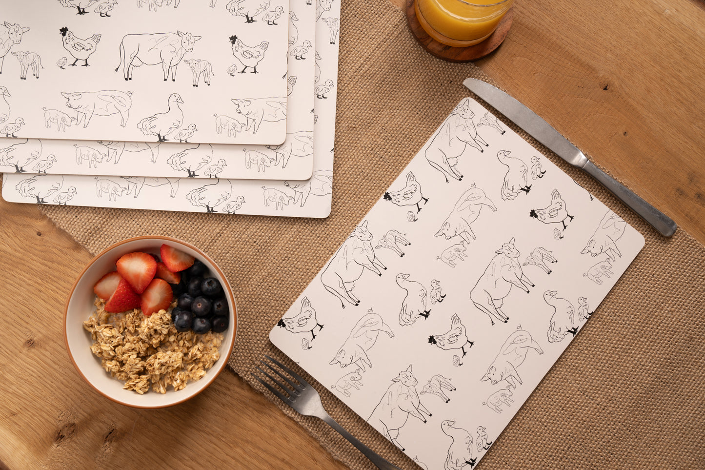 Woodbury Lane Placemats Animals Set of 4