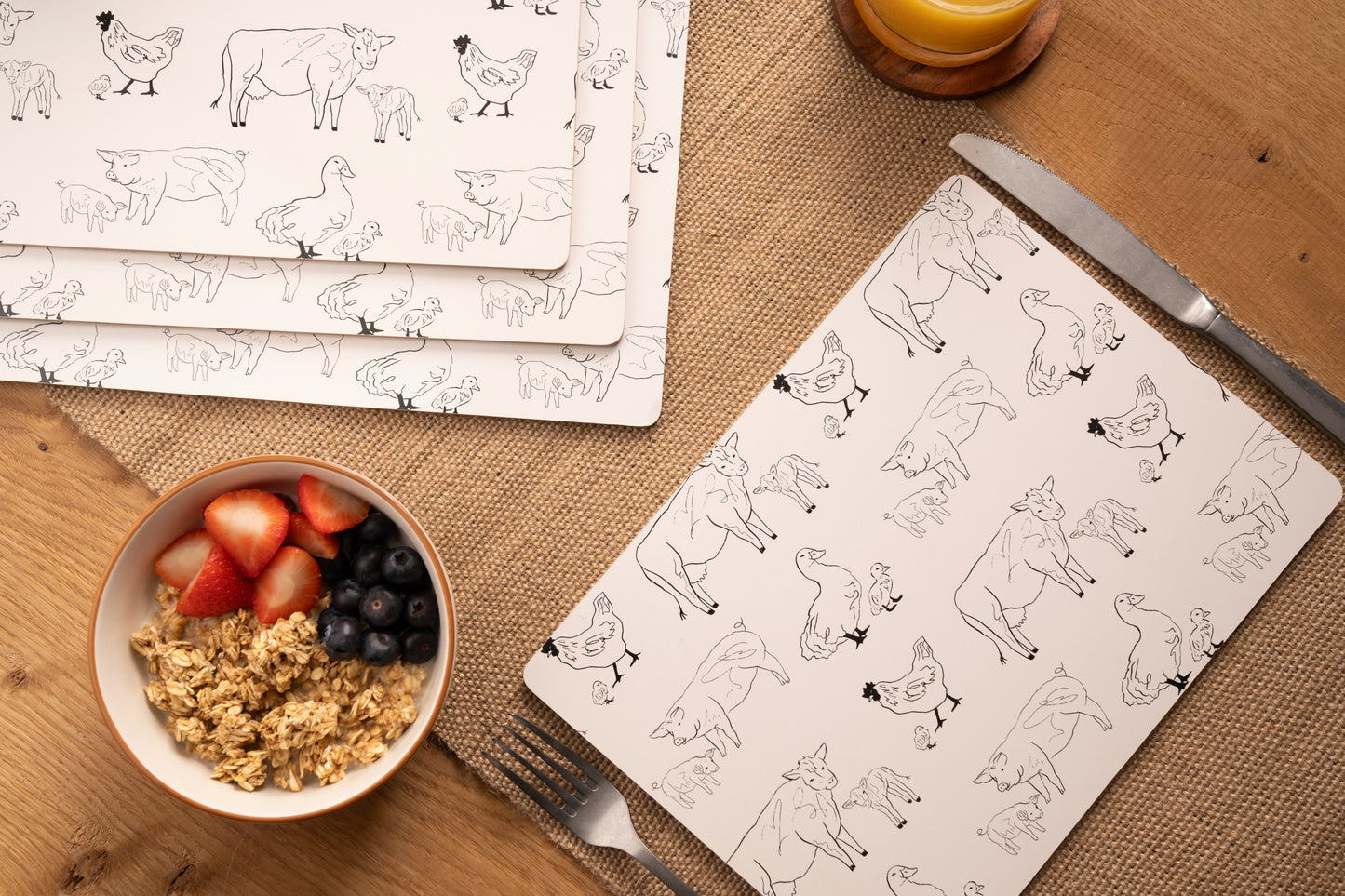 Woodbury Lane Placemats Animals Set of 4