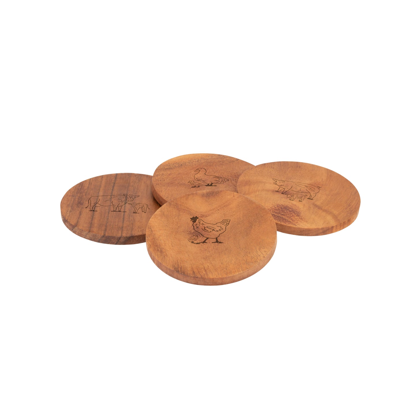 Woodbury Lane Wooden Coasters Set of 4