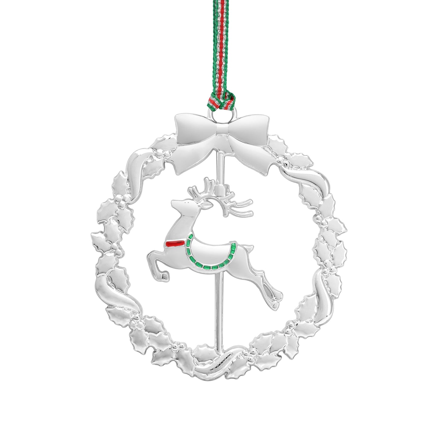 Newbridge Silverware  Reindeer Wreath  Christmas Tree Decoration - DELIVERY JULY