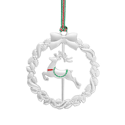 Newbridge Silverware  Reindeer Wreath  Christmas Tree Decoration - DELIVERY JULY
