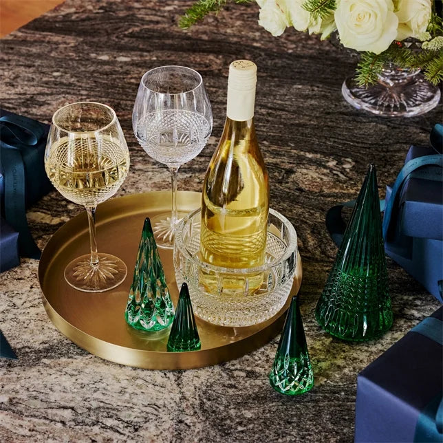 Waterford Christmas Crystal Green Standing Trees, Set of 3-Goviers