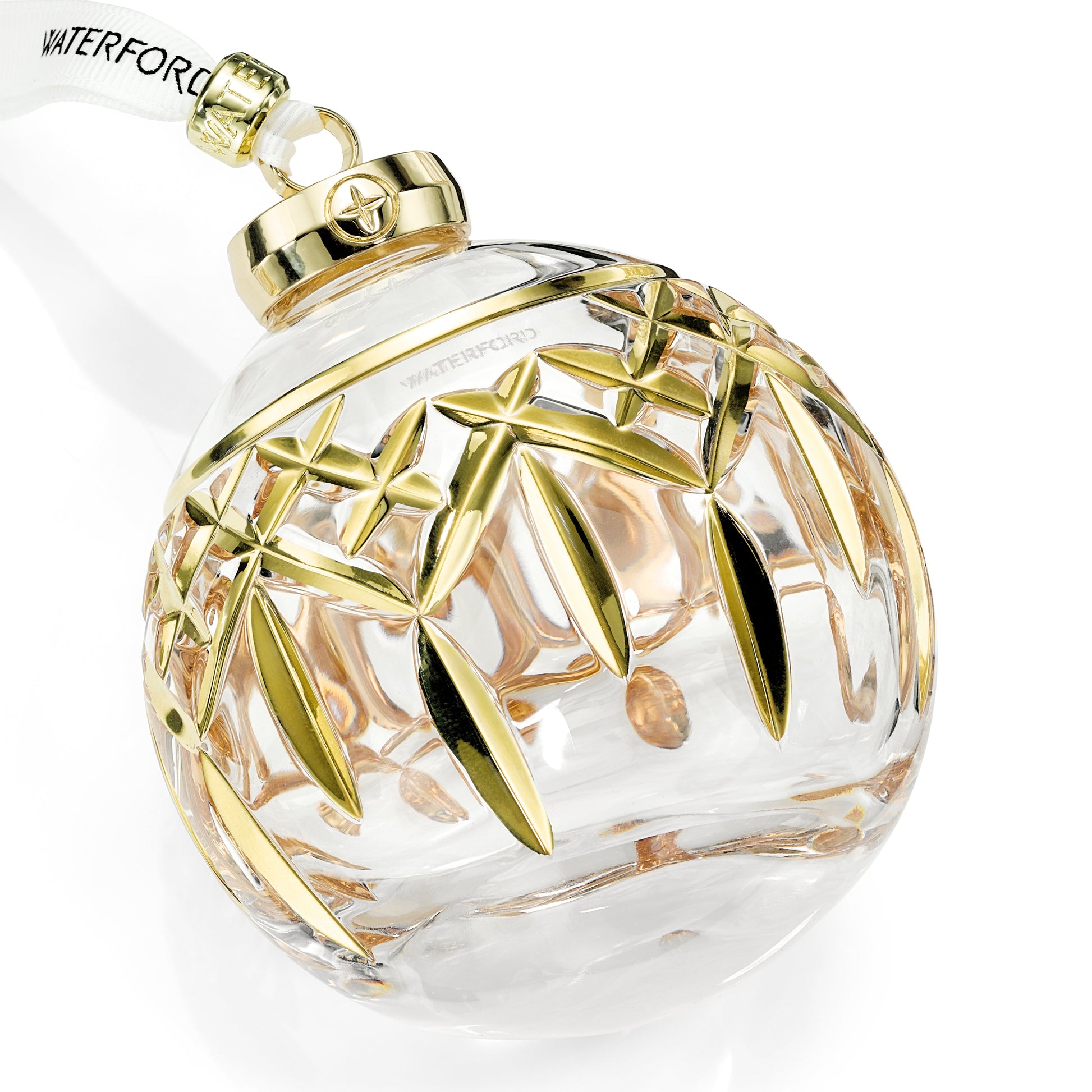 Waterford Christmas Crystal Lismore Bauble Gilded-Goviers