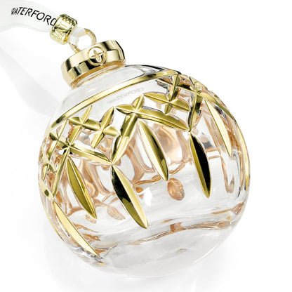 Waterford Christmas Crystal Lismore Bauble Gilded-Goviers