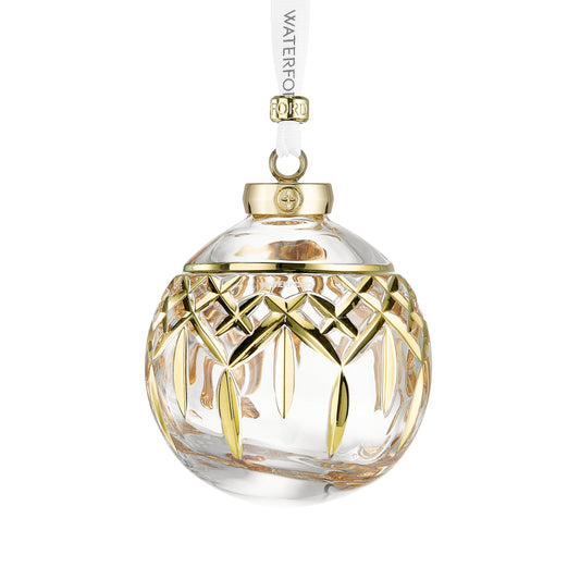 Waterford Christmas Crystal Lismore Bauble Gilded-Goviers