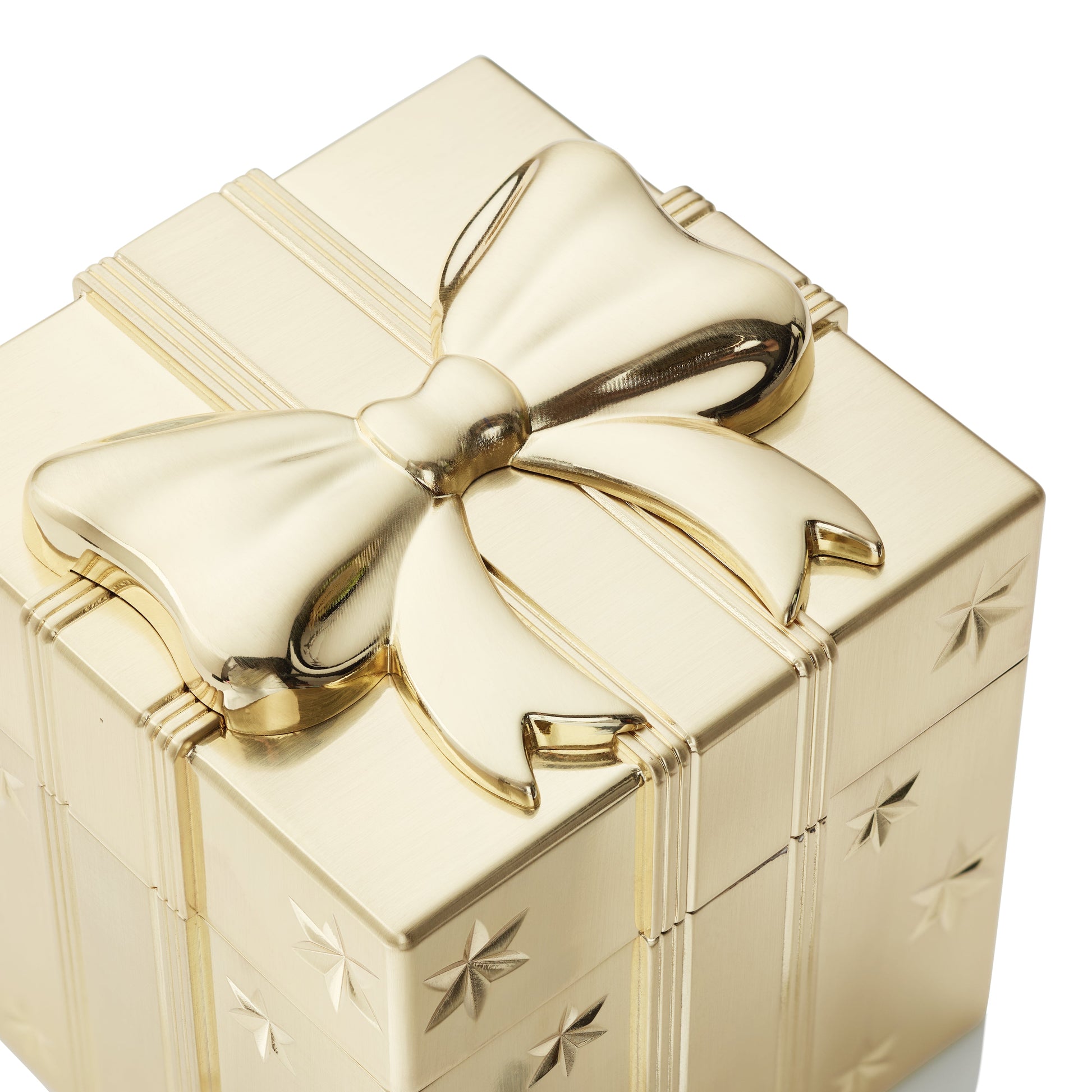 Waterford Christmas Metal Golden Present Box-Goviers
