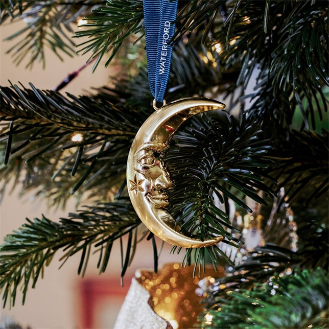 Waterford Christmas Metal Moon Golden Ornament-Goviers
