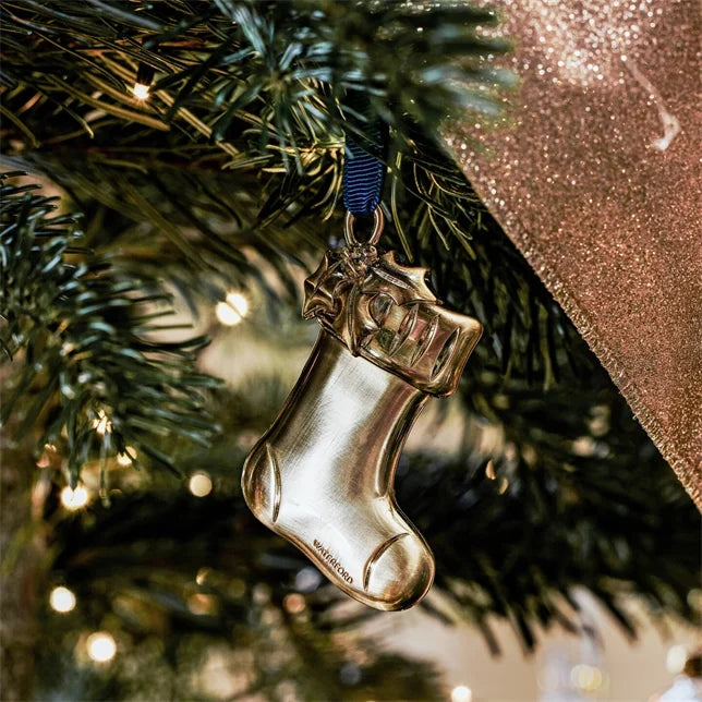 Waterford Christmas Metal Stocking Golden Ornament-Goviers