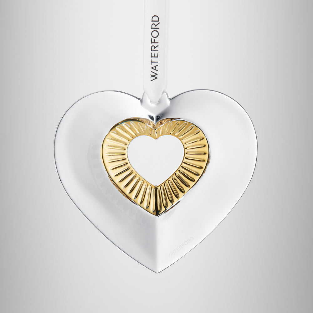 Waterford Heart With Gold Ornament-Goviers