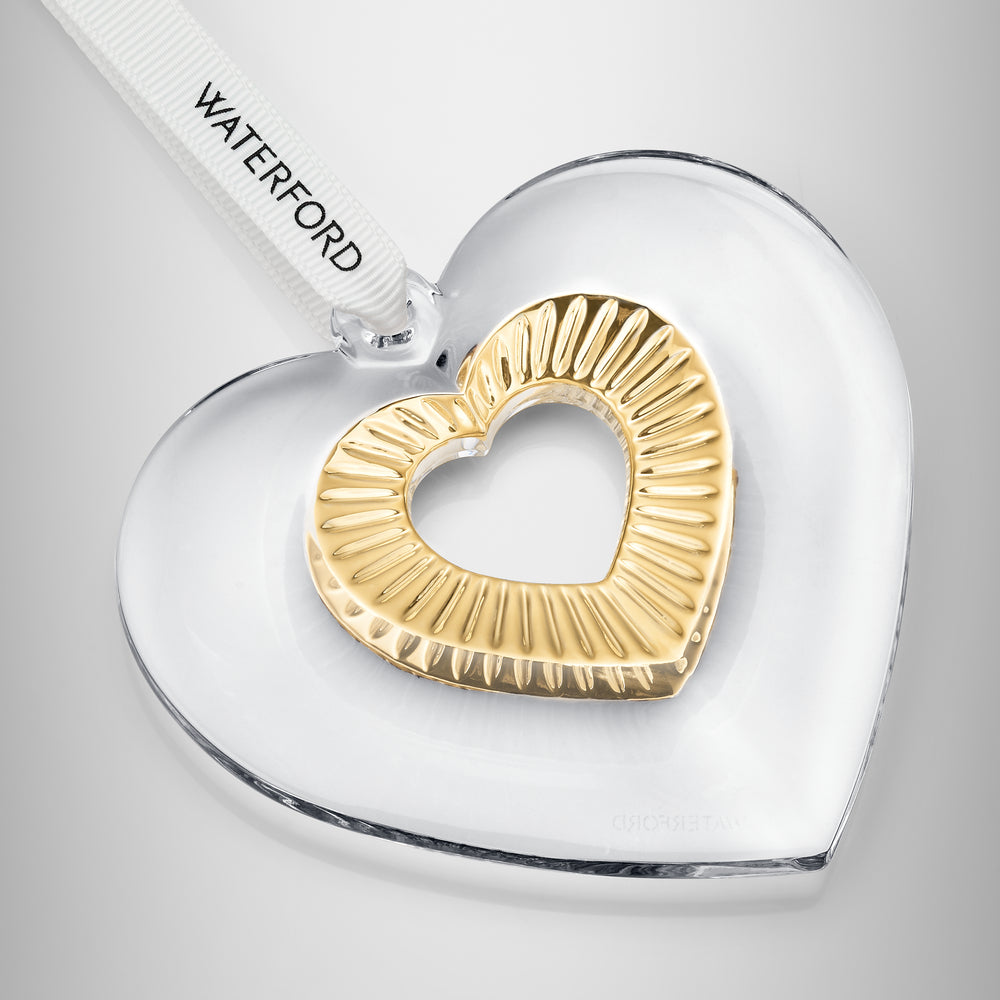 Waterford Heart With Gold Ornament-Goviers