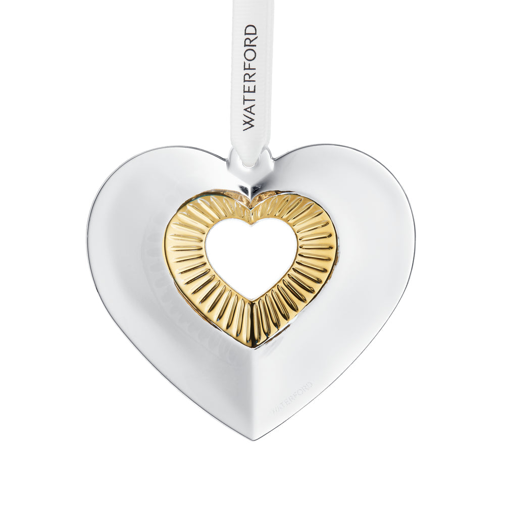 Waterford Heart With Gold Ornament-Goviers