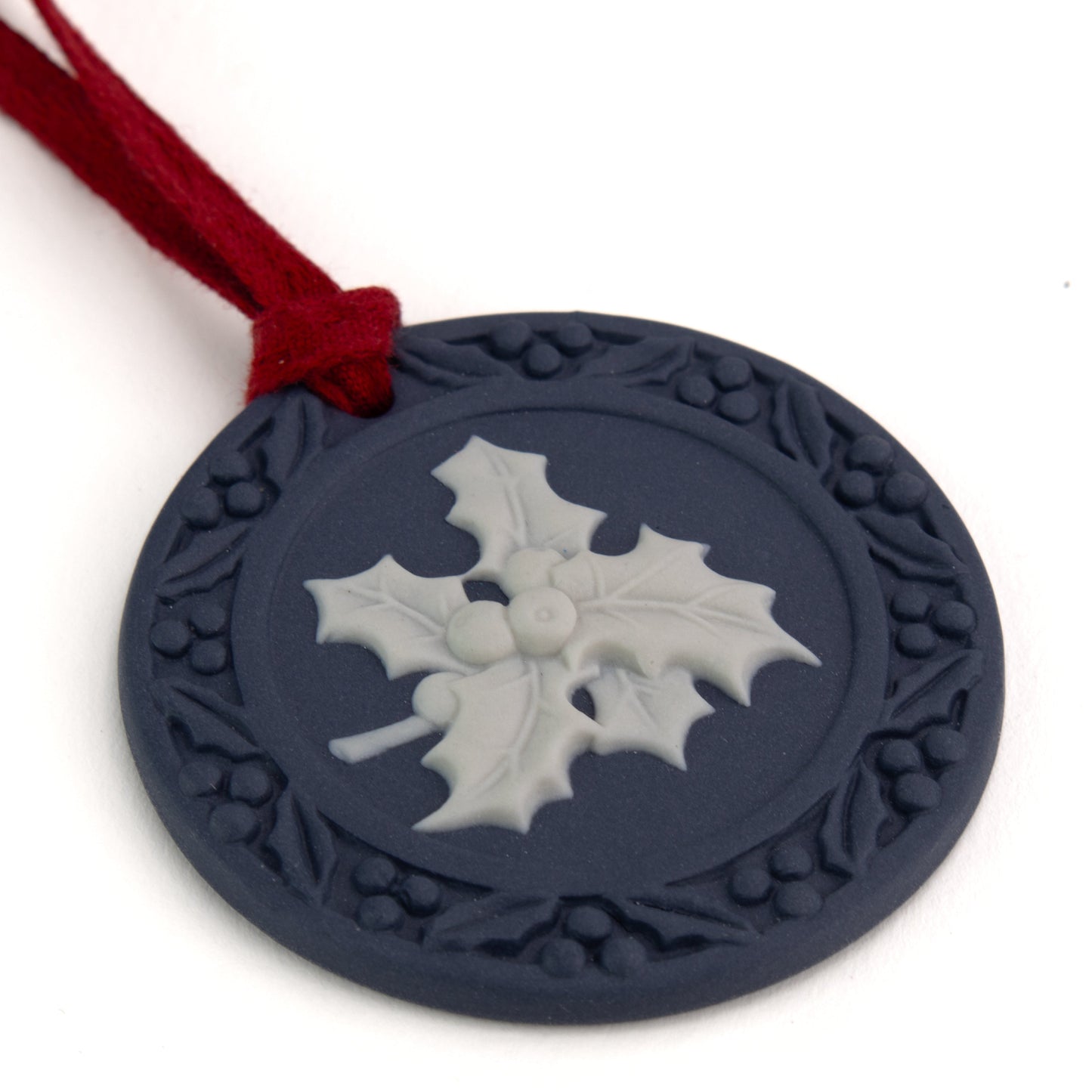 Wedgwood Jasperware Holly Ornament-Goviers