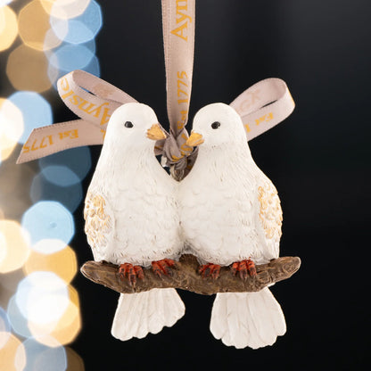 Aynsley Two Turtle Doves Hanging Ornament-Goviers