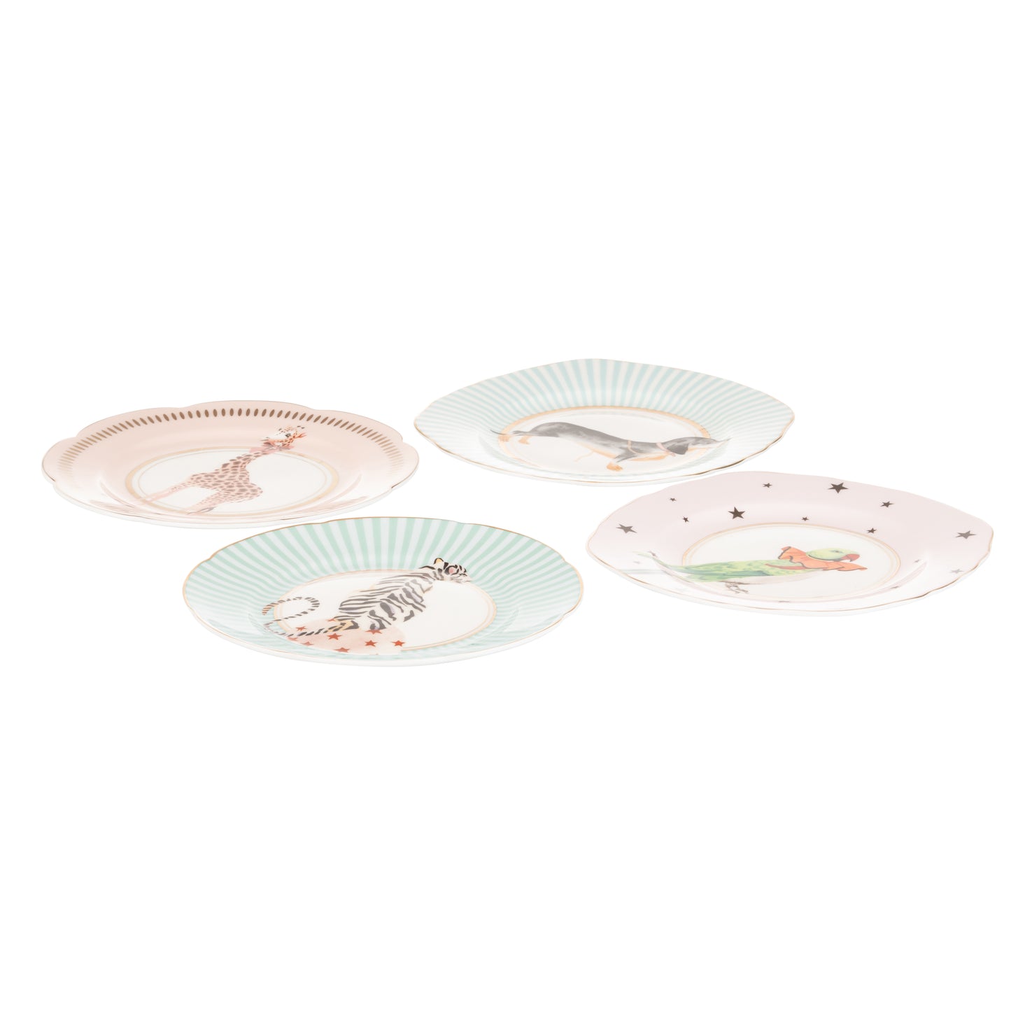 Yvonne Ellen Animal Tea Plates Set of 4