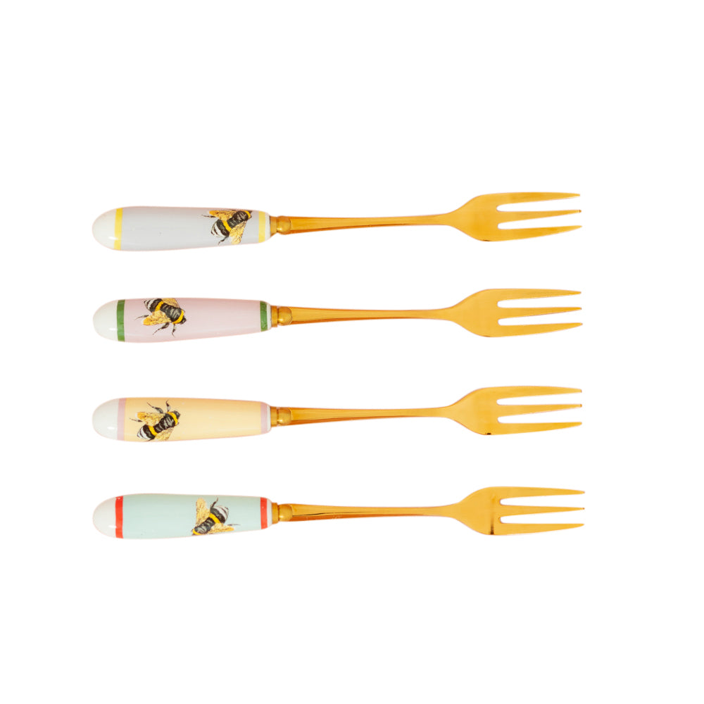 Yvonne Ellen Cake Fork Set of 4 - Bee