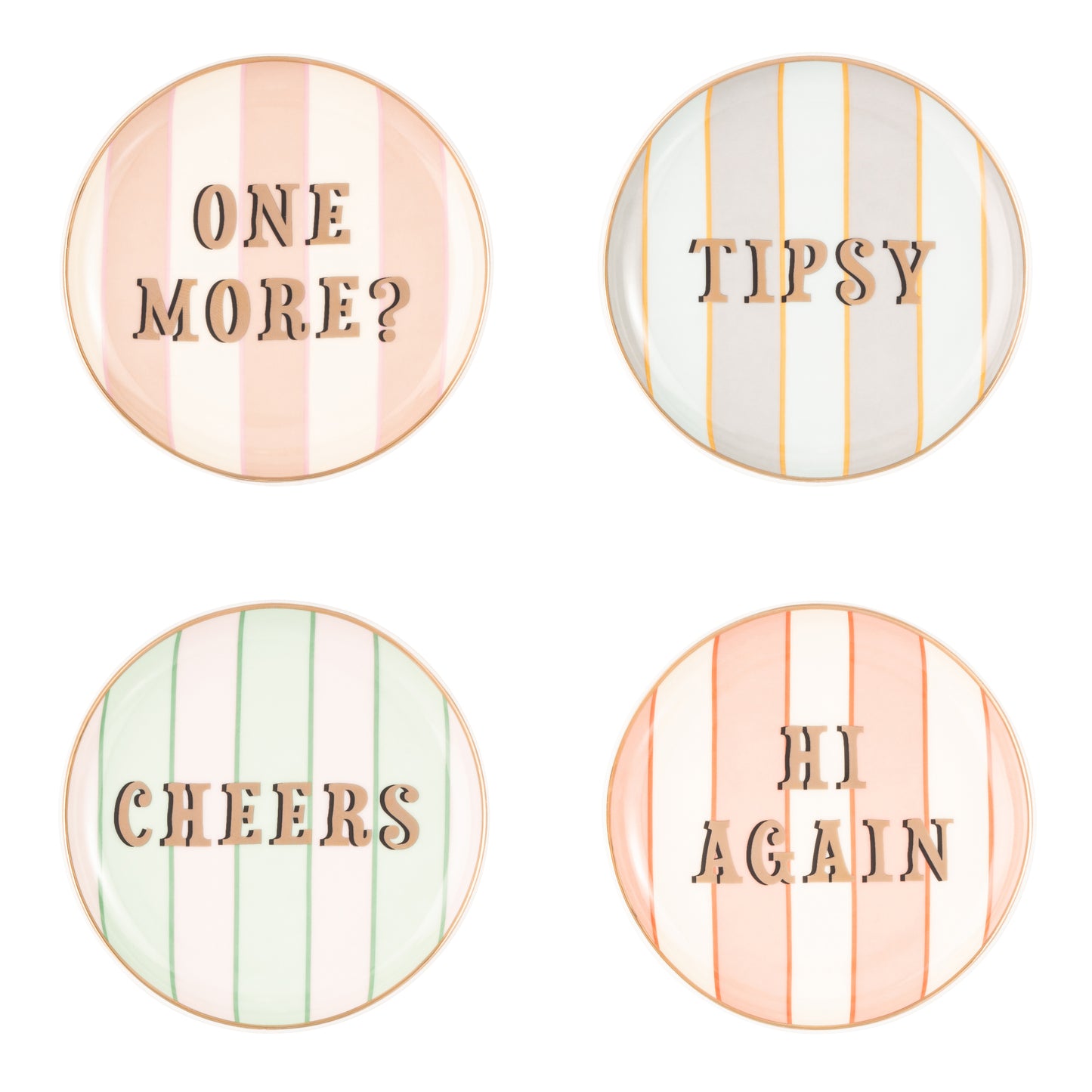 Yvonne Ellen Slogan Coasters Set of 4