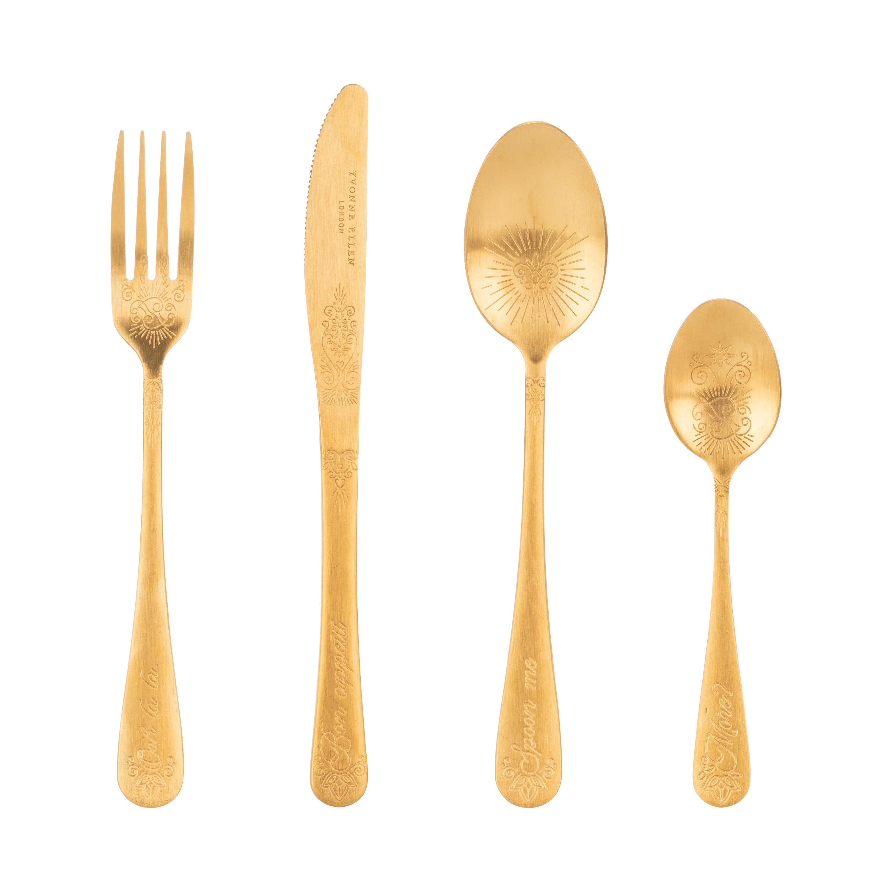 Yvonne Ellen Gold Cutlery Set of 16