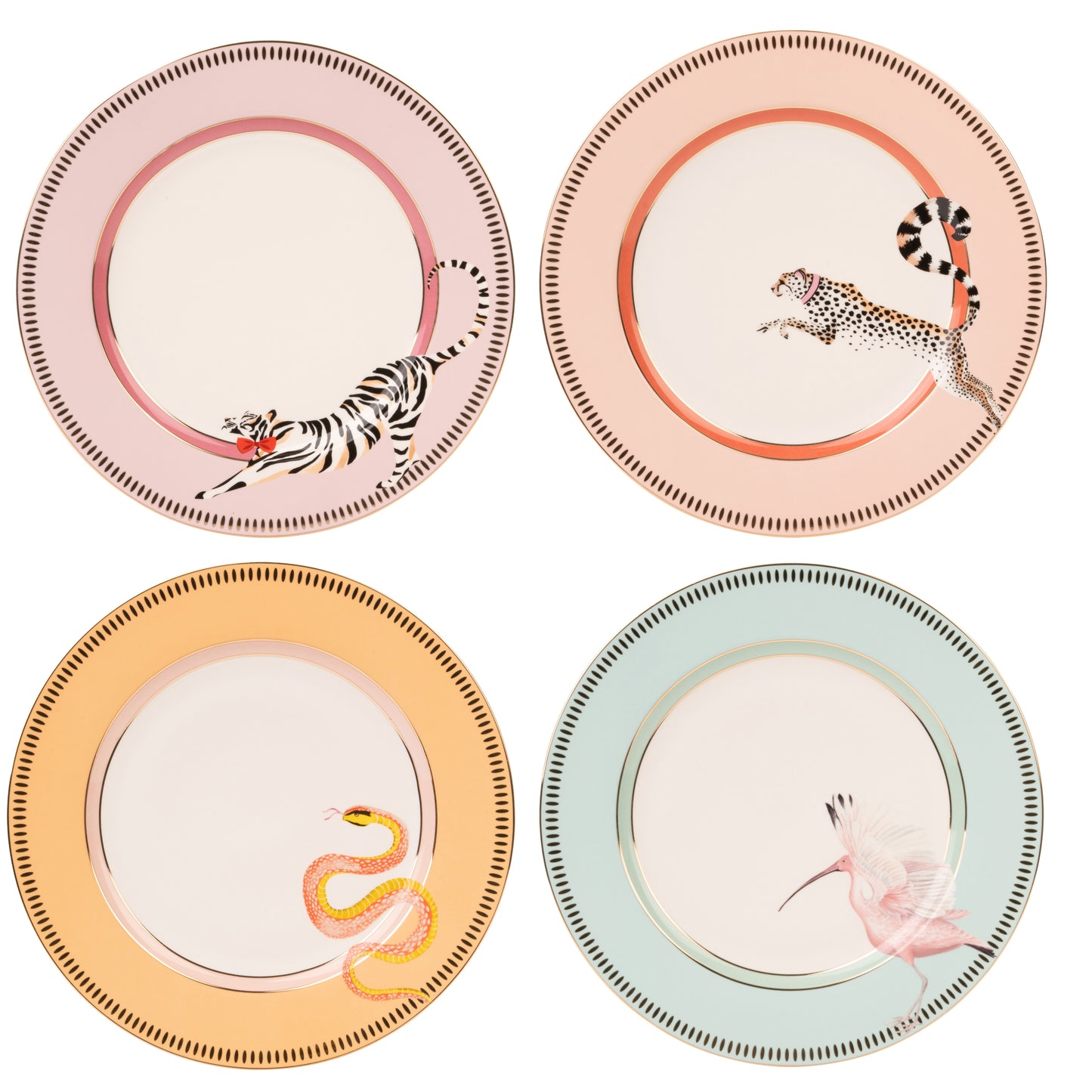 Yvonne Ellen Animal Dinner Plate Set of 4