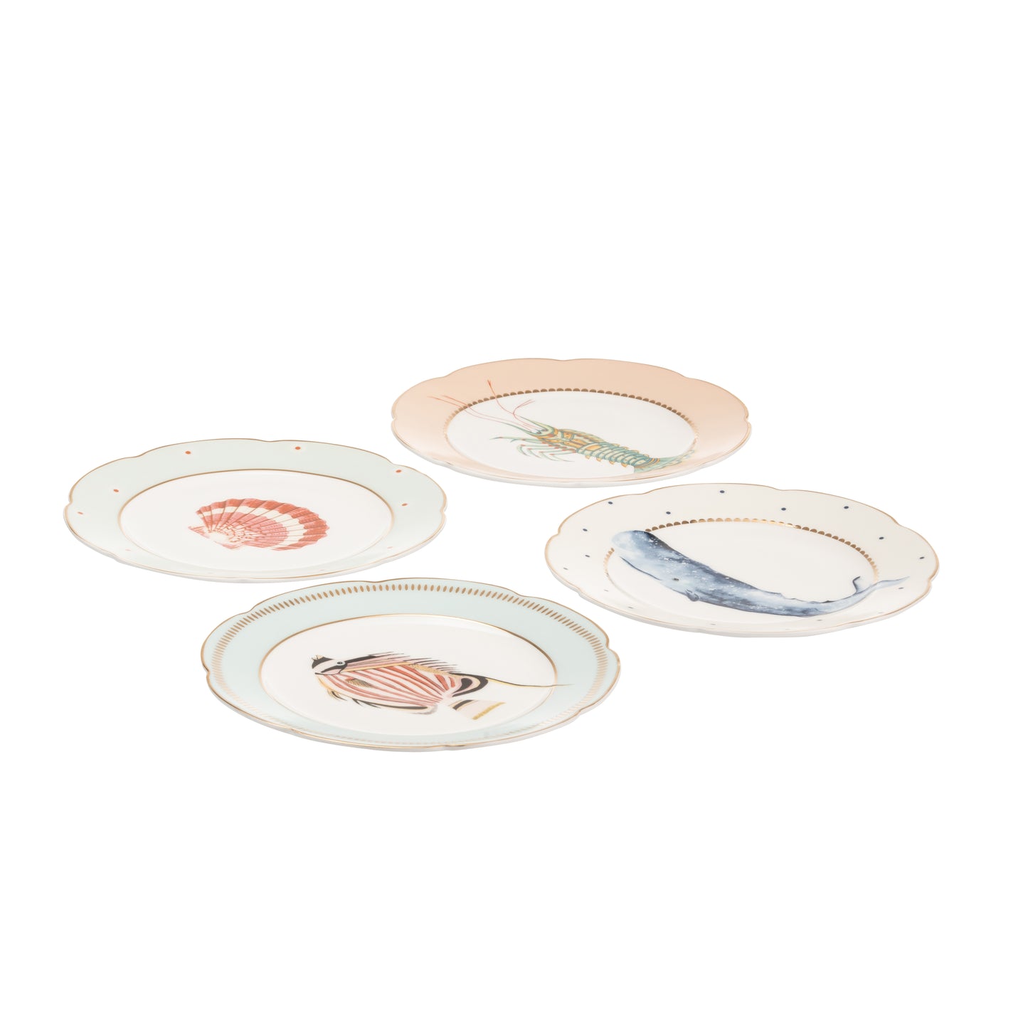 Yvonne Ellen Under The Sea Tea Plate Set of 4