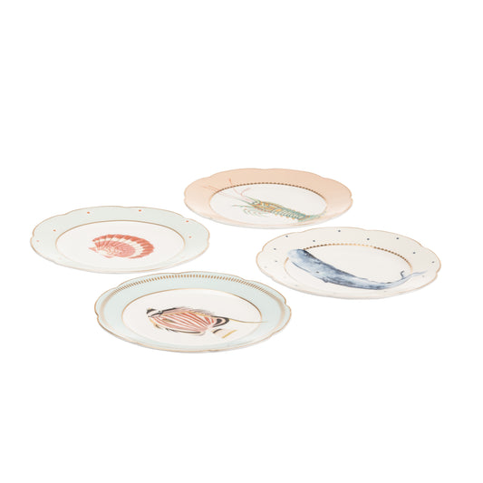 Yvonne Ellen Under The Sea Tea Plate Set of 4