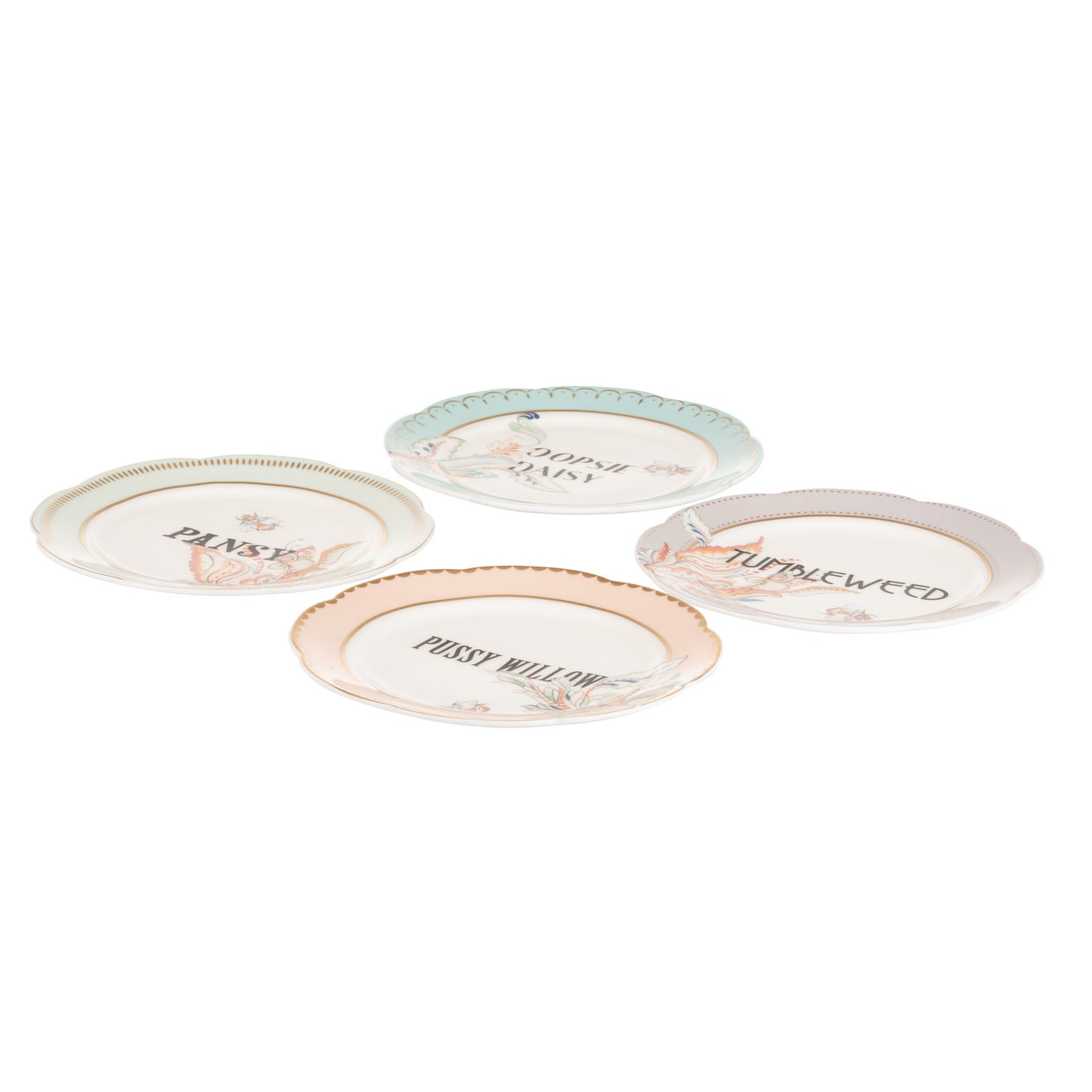 Yvonne Ellen Floral Tea Plate Set of 4