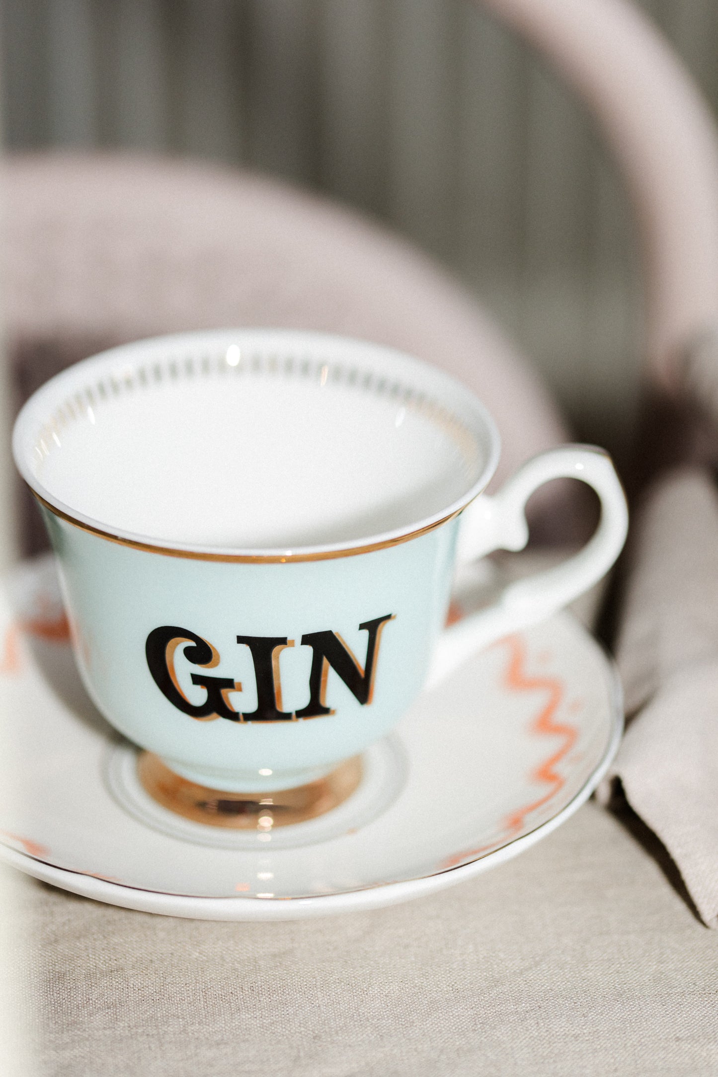 Yvonne Ellen Boozy Teacup And Saucer  - Gin