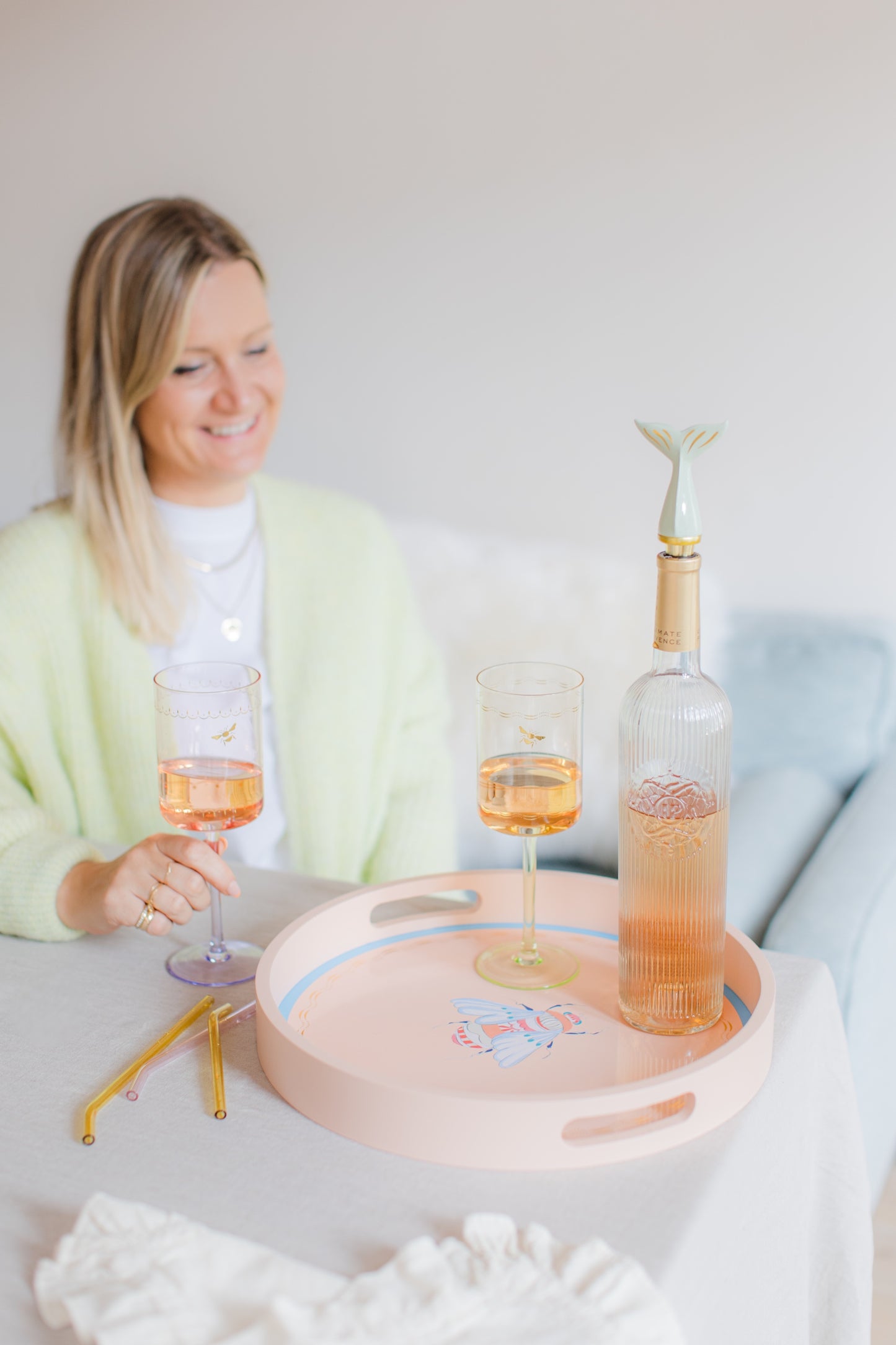 Yvonne Ellen Wine Glass Set of 2 - Bee