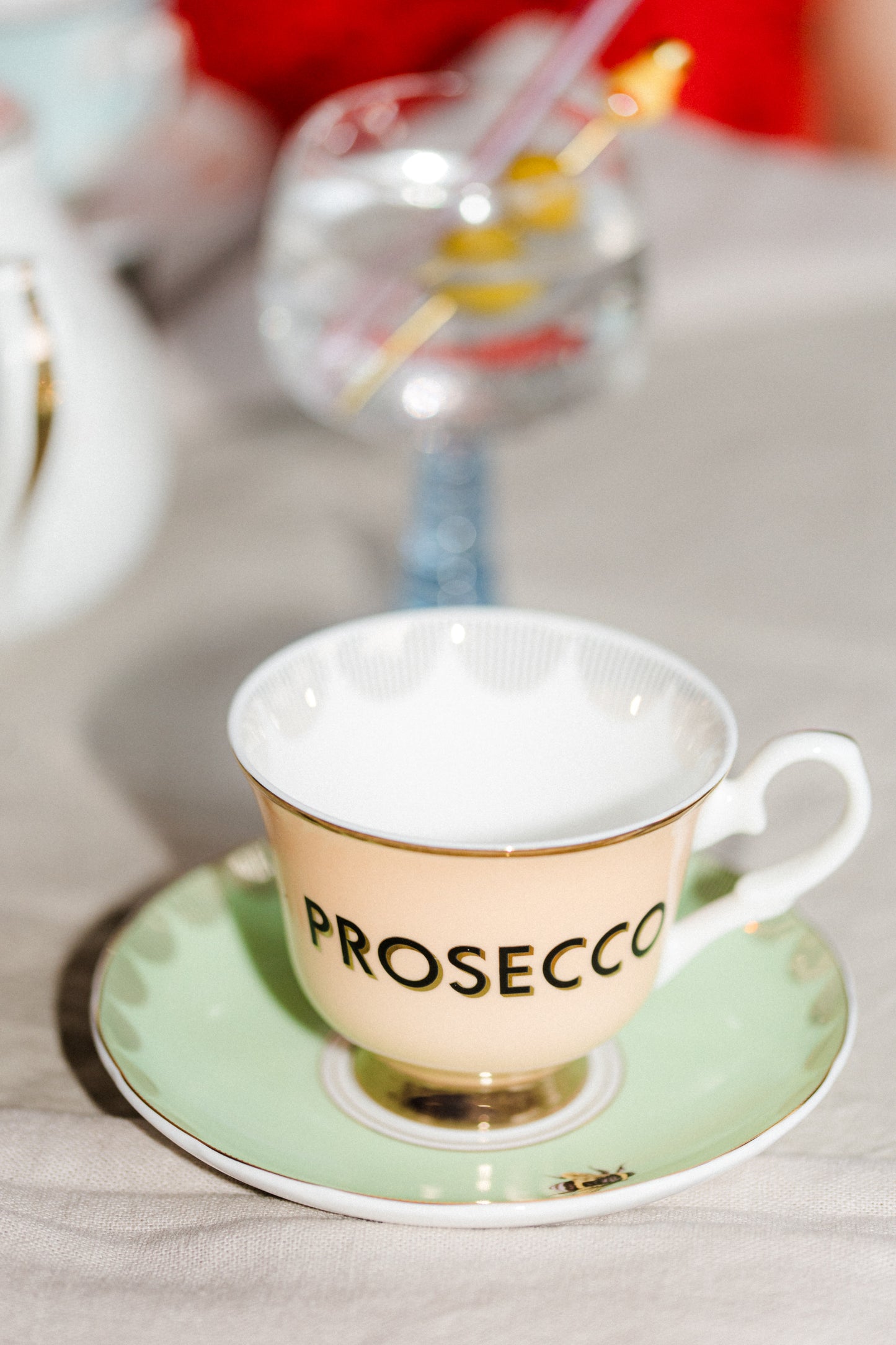 Yvonne Ellen Boozy Teacup And Saucer - Prosecco
