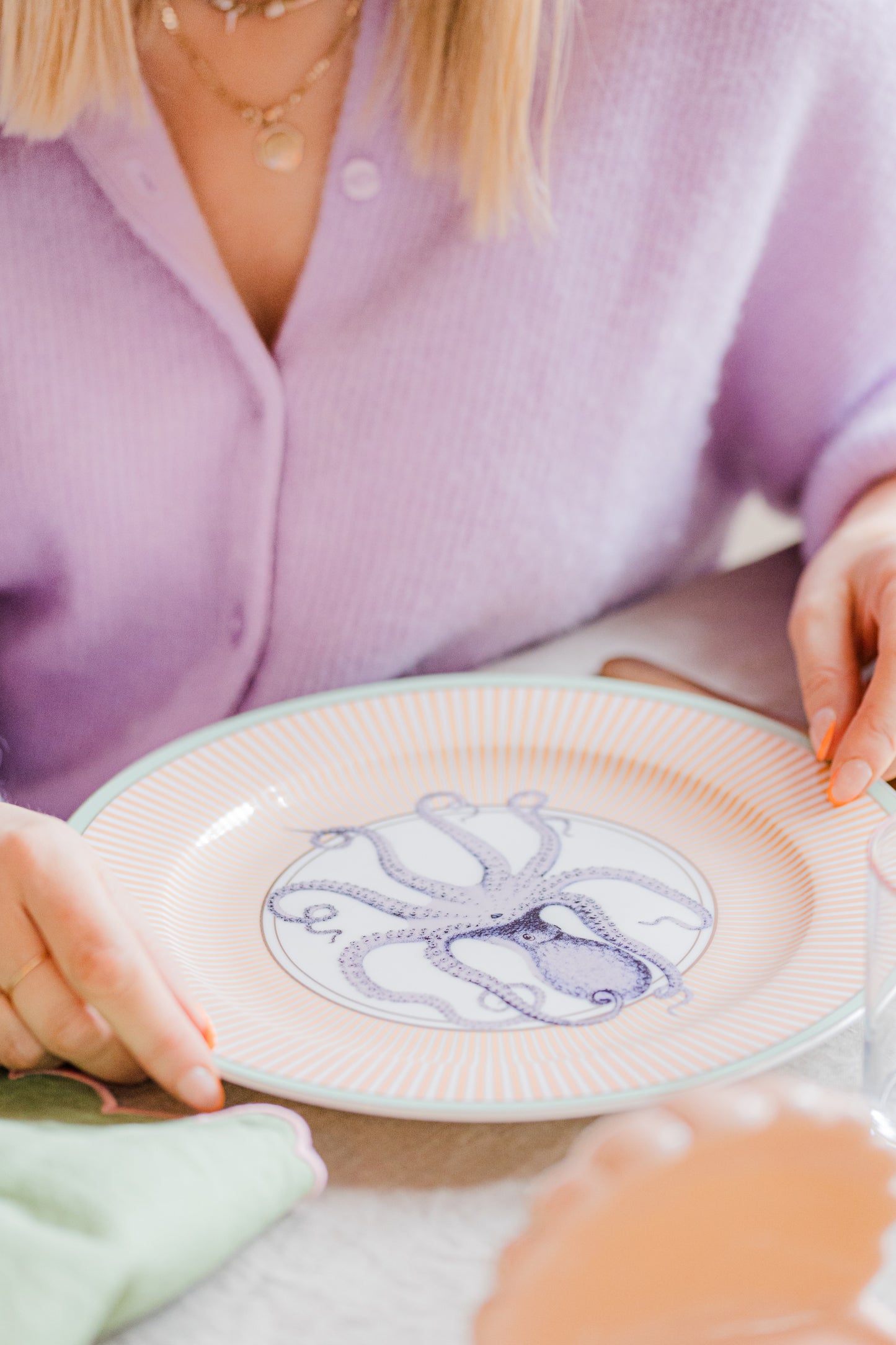 Yvonne Ellen Under The Sea Dinner Plate Set of 4